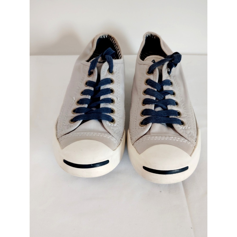 Converse Jack Purcell Men 6.5 WM 8.5 Gray Canvas Low Top Preppy Casual Sneakers
